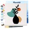 Figured'Art Mini Paint by Numbers Kit for Adults with Frame Abstract Plant Pot Set 2 of 3 Small format 8"x8" - Craft Art Painting DIY Canvas Already Stretched on a Wooden Frame